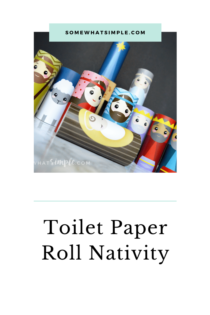 The kids will love creating this Toilet Paper Roll Nativity craft! Such a simple, fun, and darling way to display the Christmas Nativity! This Christmas craft is really easy to put together and perfect for the kids to play with during the holiday season. via @somewhatsimple