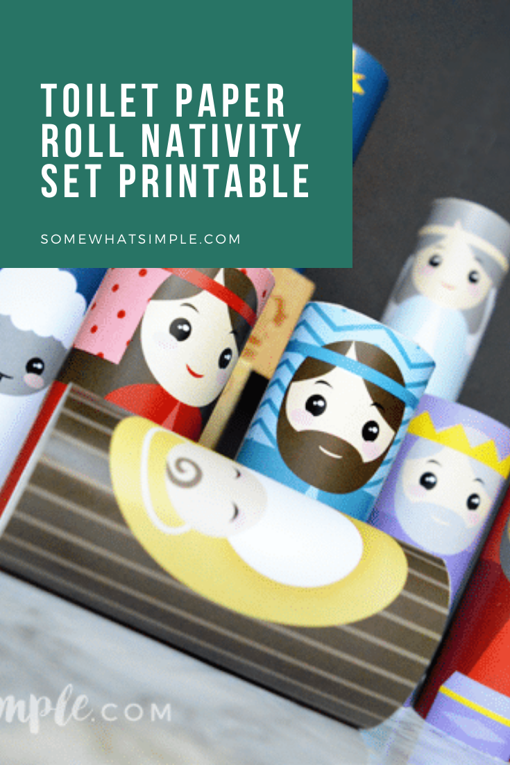 The kids will love creating this Toilet Paper Roll Nativity craft! Such a simple, fun, and darling way to display the Christmas Nativity! This Christmas craft is really easy to put together and perfect for the kids to play with during the holiday season. via @somewhatsimple