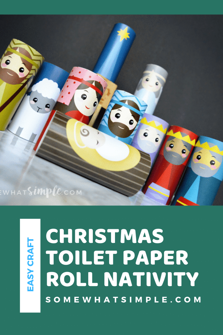 The kids will love creating this Toilet Paper Roll Nativity craft! Such a simple, fun, and darling way to display the Christmas Nativity! This Christmas craft is really easy to put together and perfect for the kids to play with during the holiday season. via @somewhatsimple