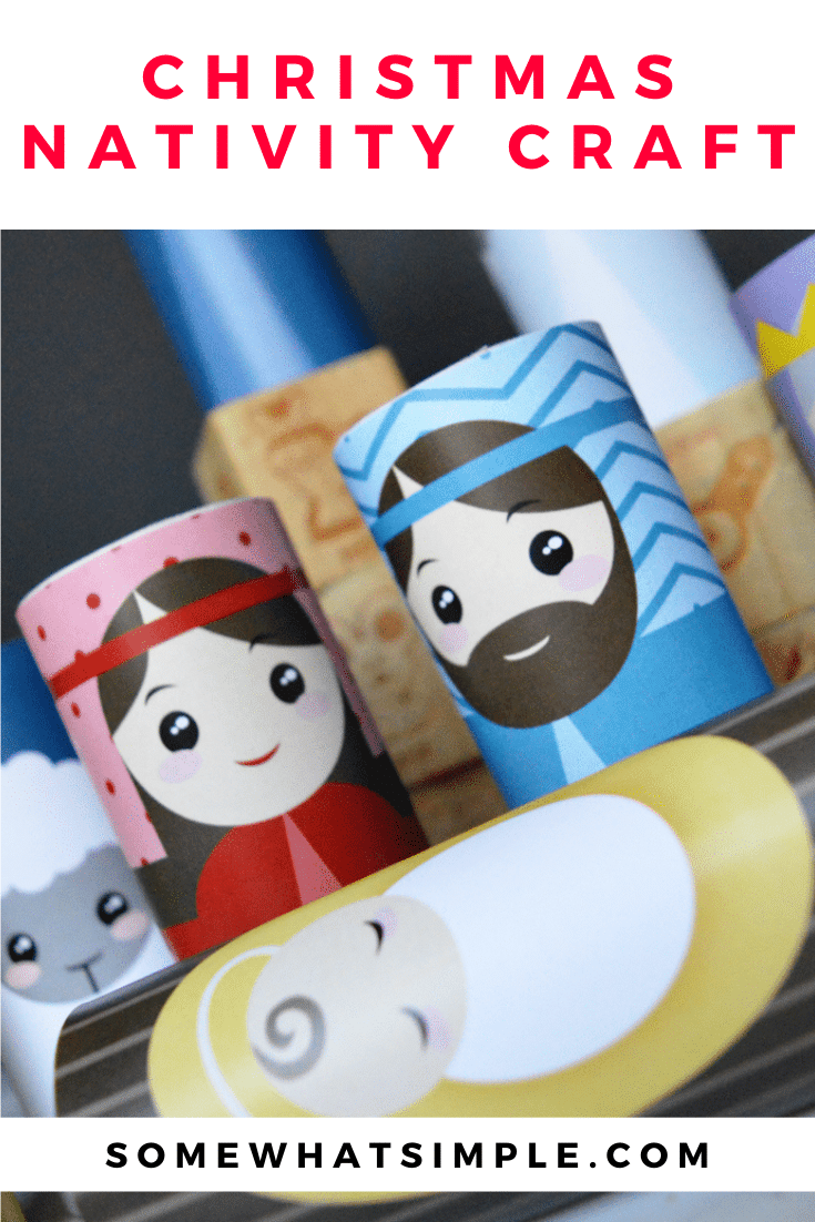 The kids will love creating this Toilet Paper Roll Nativity craft! Such a simple, fun, and darling way to display the Christmas Nativity! This Christmas craft is really easy to put together and perfect for the kids to play with during the holiday season. via @somewhatsimple