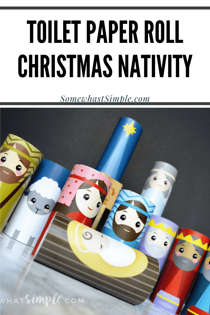 The kids will love creating this Toilet Paper Roll Nativity craft! Such a simple, fun, and darling way to display the Christmas Nativity! This Christmas craft is really easy to put together and perfect for the kids to play with during the holiday season. via @somewhatsimple