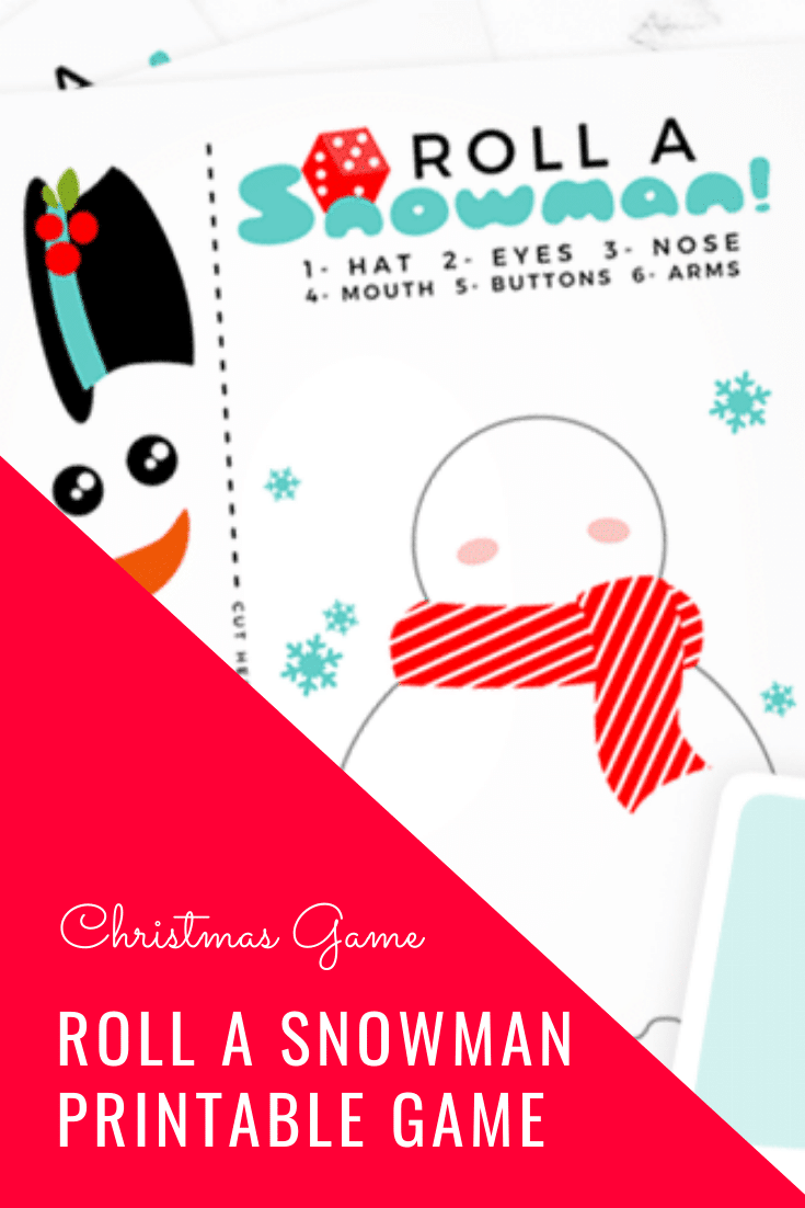 This roll a snowman dice game is the perfect game to play during the holidays. This printable Christmas game is perfect for players of all ages! It's really simple to make and even easier to play. Download your game pieces today and start having fun! via @somewhatsimple