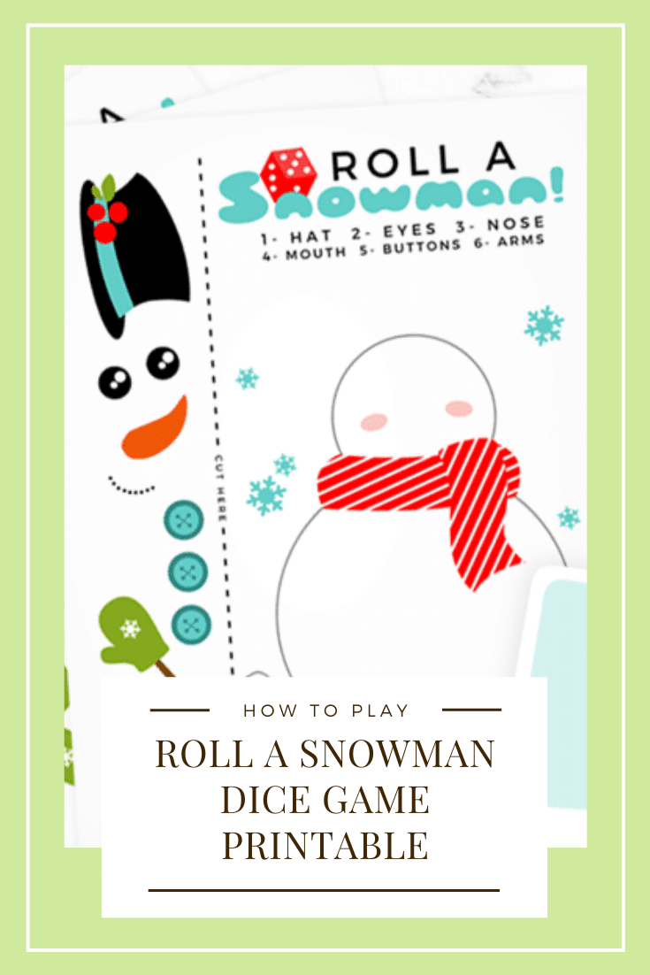 This roll a snowman dice game is the perfect game to play during the holidays. This printable Christmas game is perfect for players of all ages! It's really simple to make and even easier to play. Download your game pieces today and start having fun! via @somewhatsimple