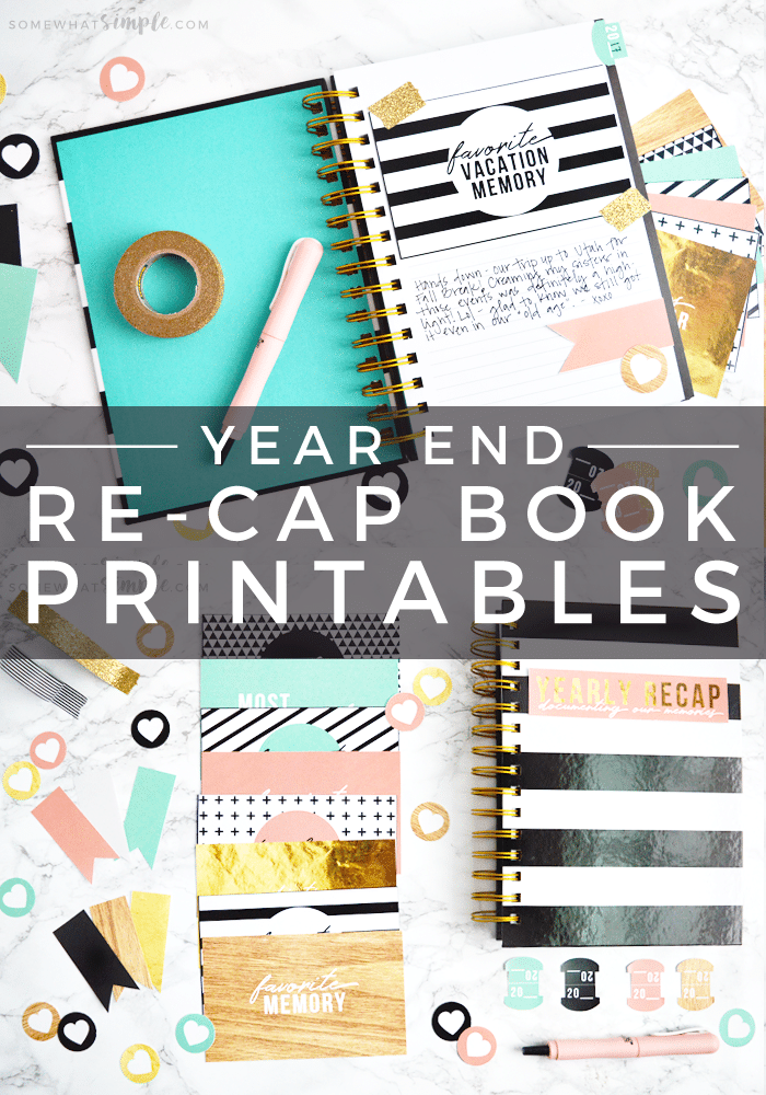 Our Couple's Memory Book + Year in Review Printables make documenting each year with your loved one fun and meaningful! via @somewhatsimple