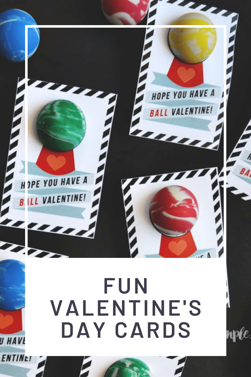 If simple, inexpensive, easy, and totally cute are on your checklist for school valentines this year, then start dancing, because these bouncy ball valentines meet all those requirements! They're perfect to throw together at the last minute too! via @somewhatsimple