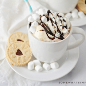 how chocolate milkshake in white mug