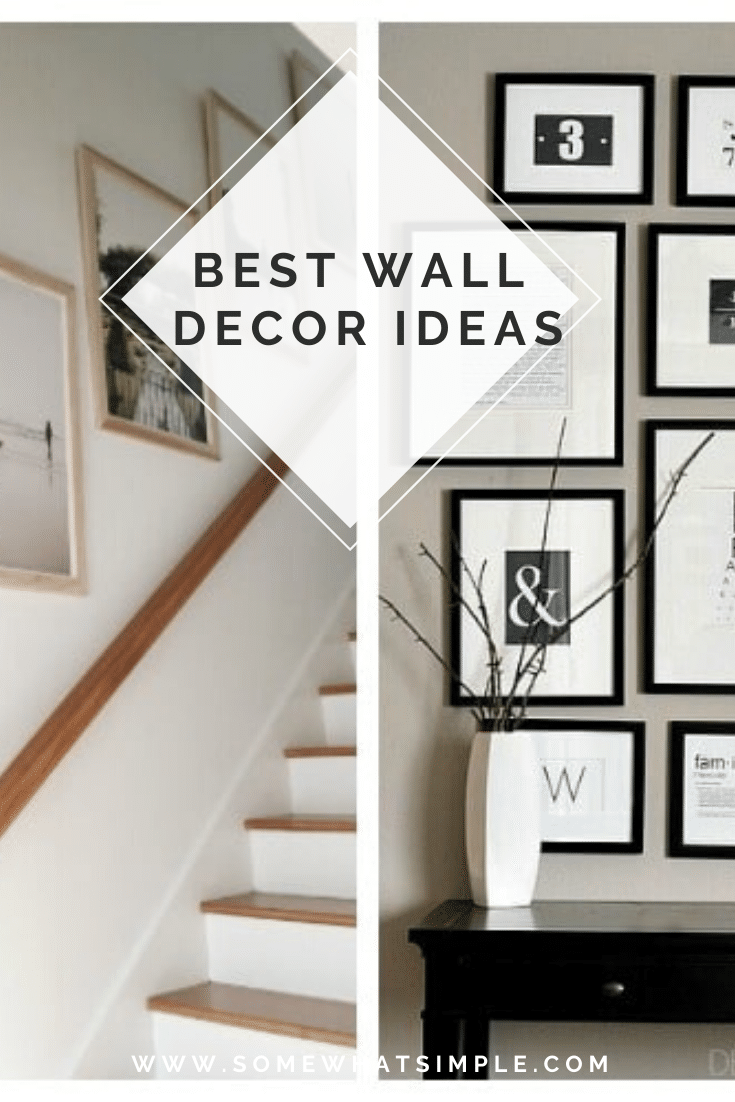 Today we're featuring some of our favorite wall decor ideas to help make your blank walls beautiful! These DIY Ideas Are Easy To Do And Perfect For Any Budget. With over 30 ideas to choose from, there's something you're guaranteed to love! #walldecor #interiordesignideas #interiordecorating #wallhanging #easydiy via @somewhatsimple