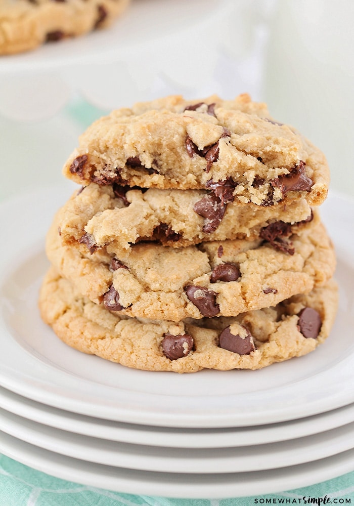 a stack of Big Fat Chewy Chocolate Chip Cookies