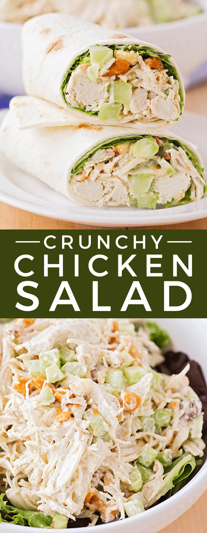 Cool and tasty with a delicious crunch - this chicken salad recipe just might be the best chicken salad recipe you'll ever make! Time to give it a try! #salad #healthyrecipes #healthyeating #easyrecipe #lunch via @somewhatsimple