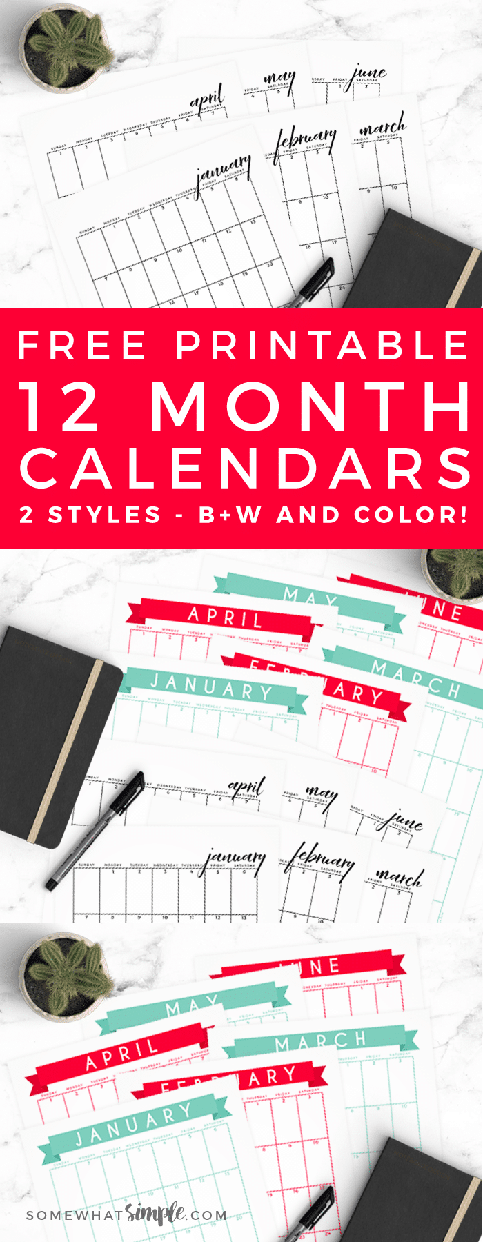 Time to start the new year with a fresh start and new calendar! Our free 2018 calendar template has a simple design that fits perfectly in a notebook, so you can start off the new year fashionably organized!
