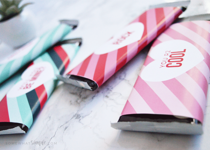 candy bars wrapped in this valentine's printable. One says You are too cool.