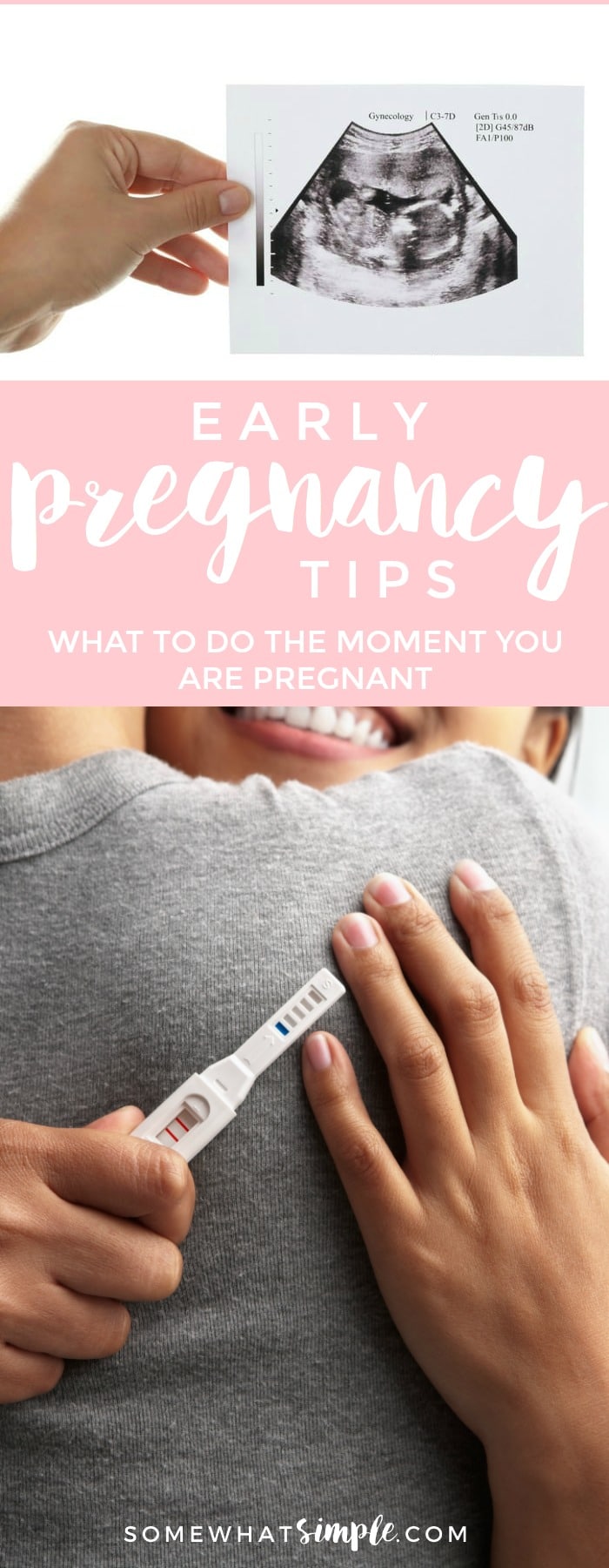 7 early pregnancy tips that you should put into action as soon as that pregnancy test comes out positive! #pregnant #pregnantlife #tips #parenting #parenthood via @somewhatsimple