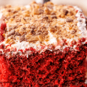 close up of Red Velvet Better than Anything Cake
