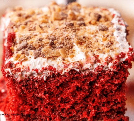 close up of Red Velvet Better than Anything Cake