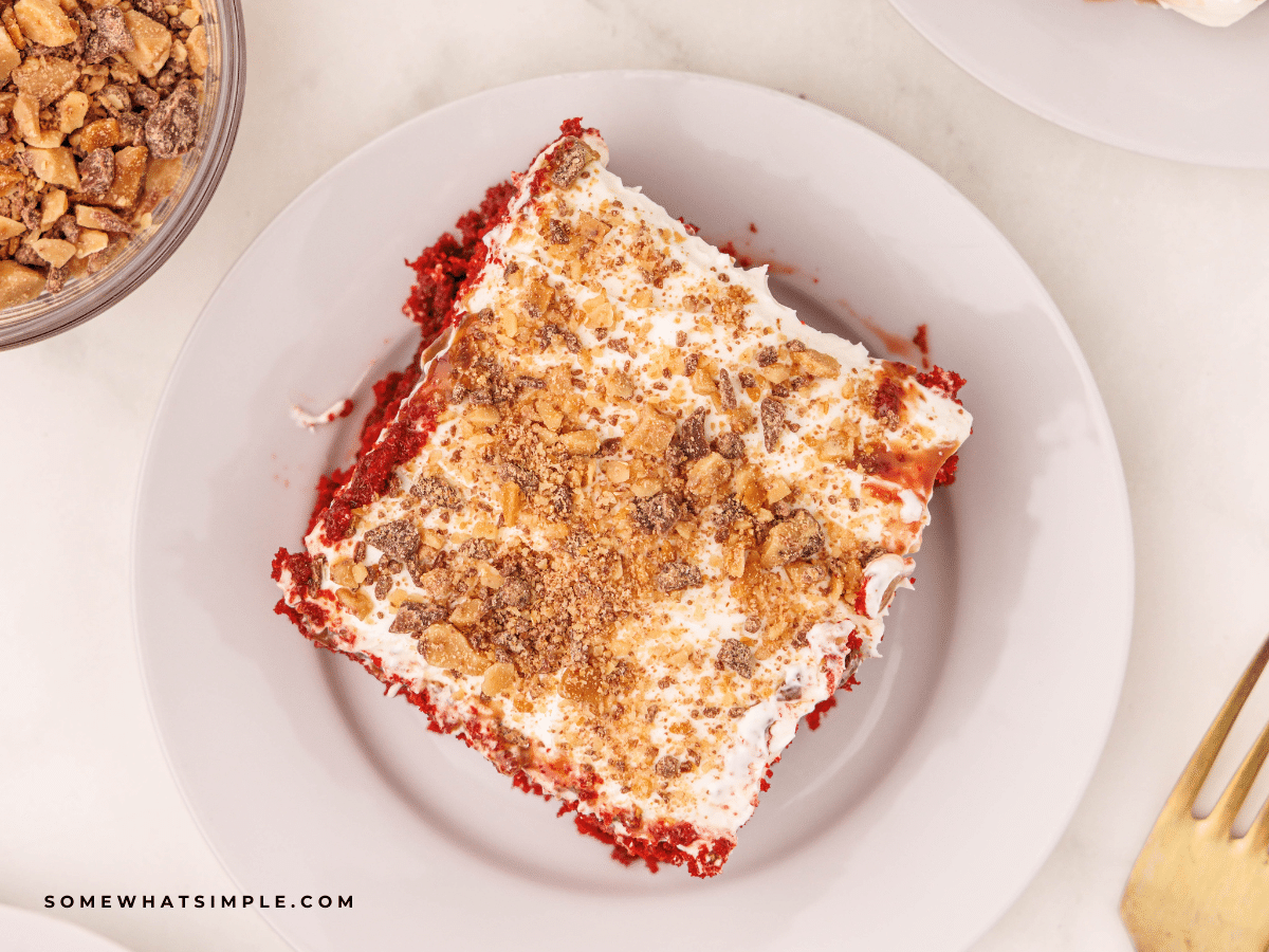 overhead shot of Red Velvet Better than Anything Cake