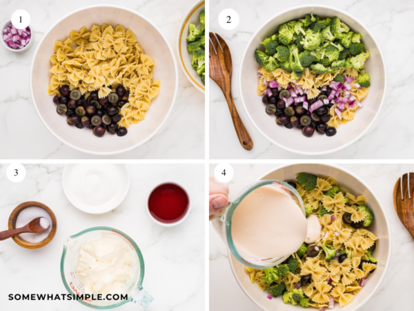 Directions on making Broccoli Grape Pasta Salad