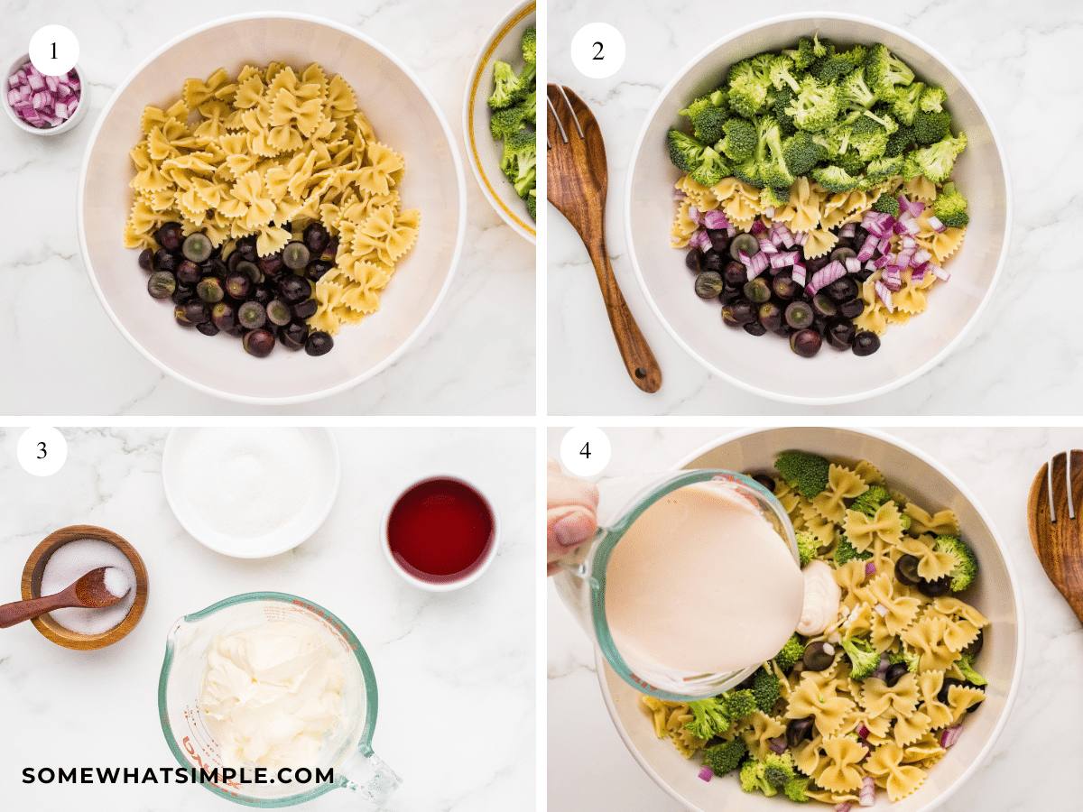 Directions on making Broccoli Grape Pasta Salad