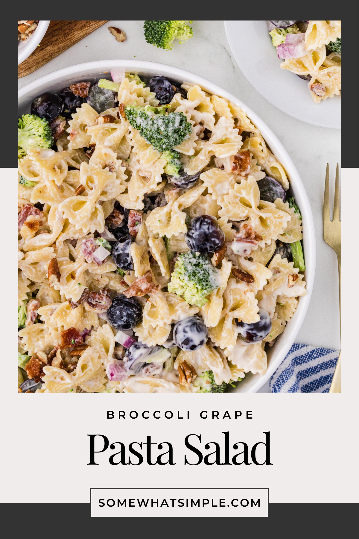 This Broccoli Grape Pasta Salad is the perfect blend of sweet and savory, making it a standout dish at any meal or event. With just a few simple ingredients, you can create a salad that’s not only easy to prepare but also full of flavor. Make this recipe for your next gathering, and watch it disappear in no time! via @somewhatsimple