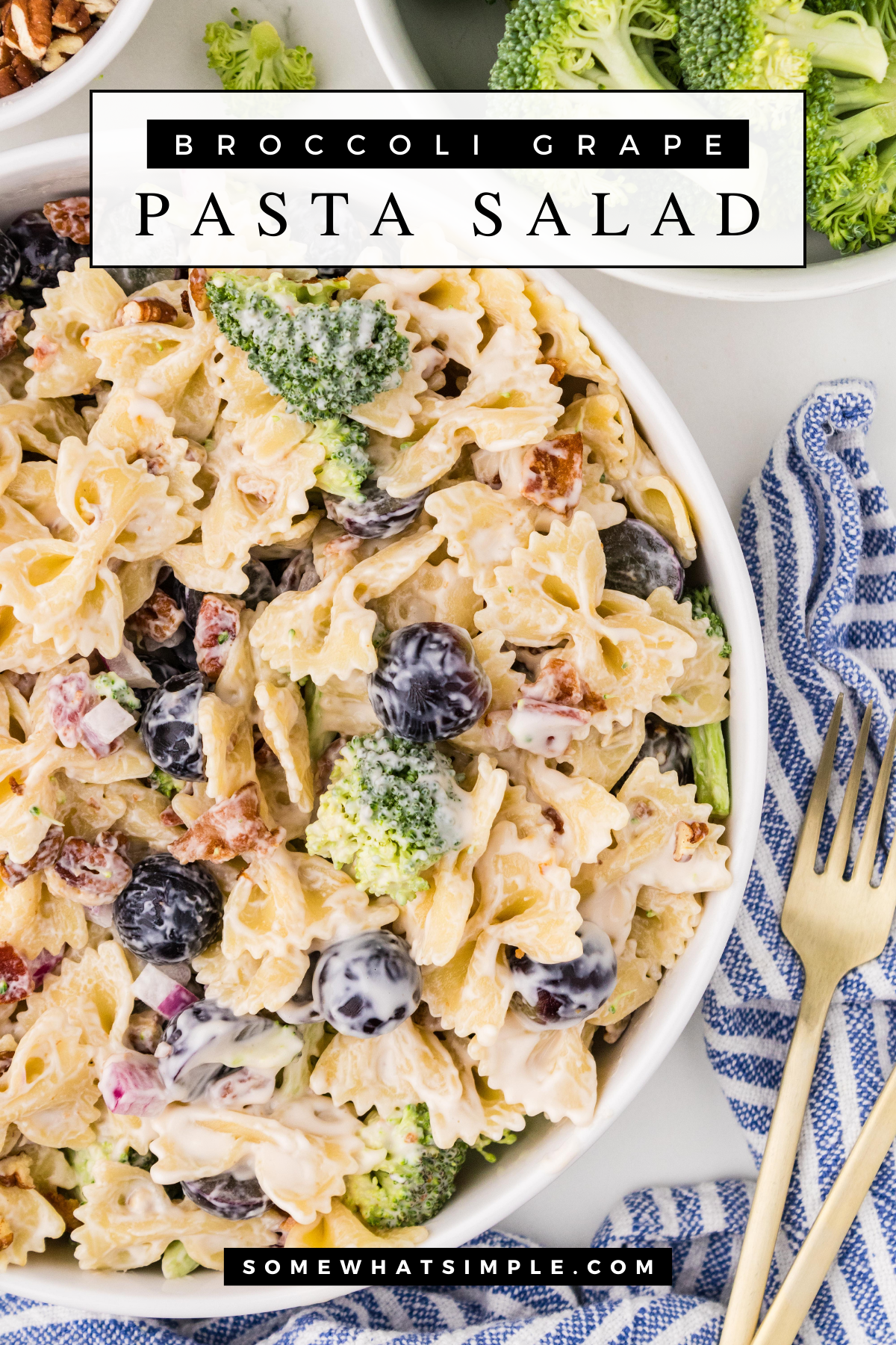 This Broccoli Grape Pasta Salad is the perfect blend of sweet and savory, making it a standout dish at any meal or event. With just a few simple ingredients, you can create a salad that’s not only easy to prepare but also full of flavor. Make this recipe for your next gathering, and watch it disappear in no time! via @somewhatsimple