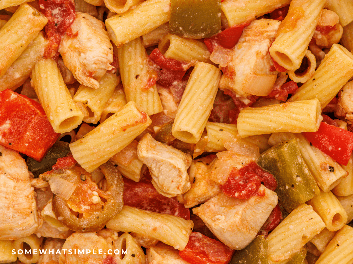 close up of Chicken Riggies dish