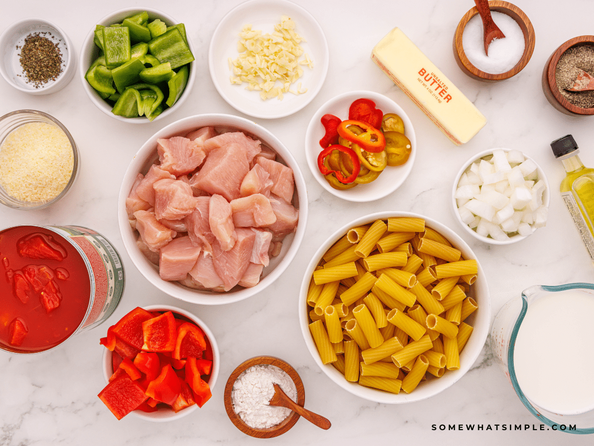 ingredients to make Chicken Riggies 