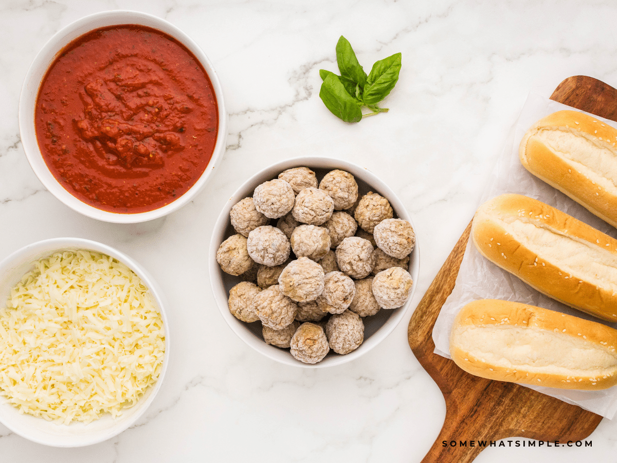 ingredients needed to make Meatball Sandwiches