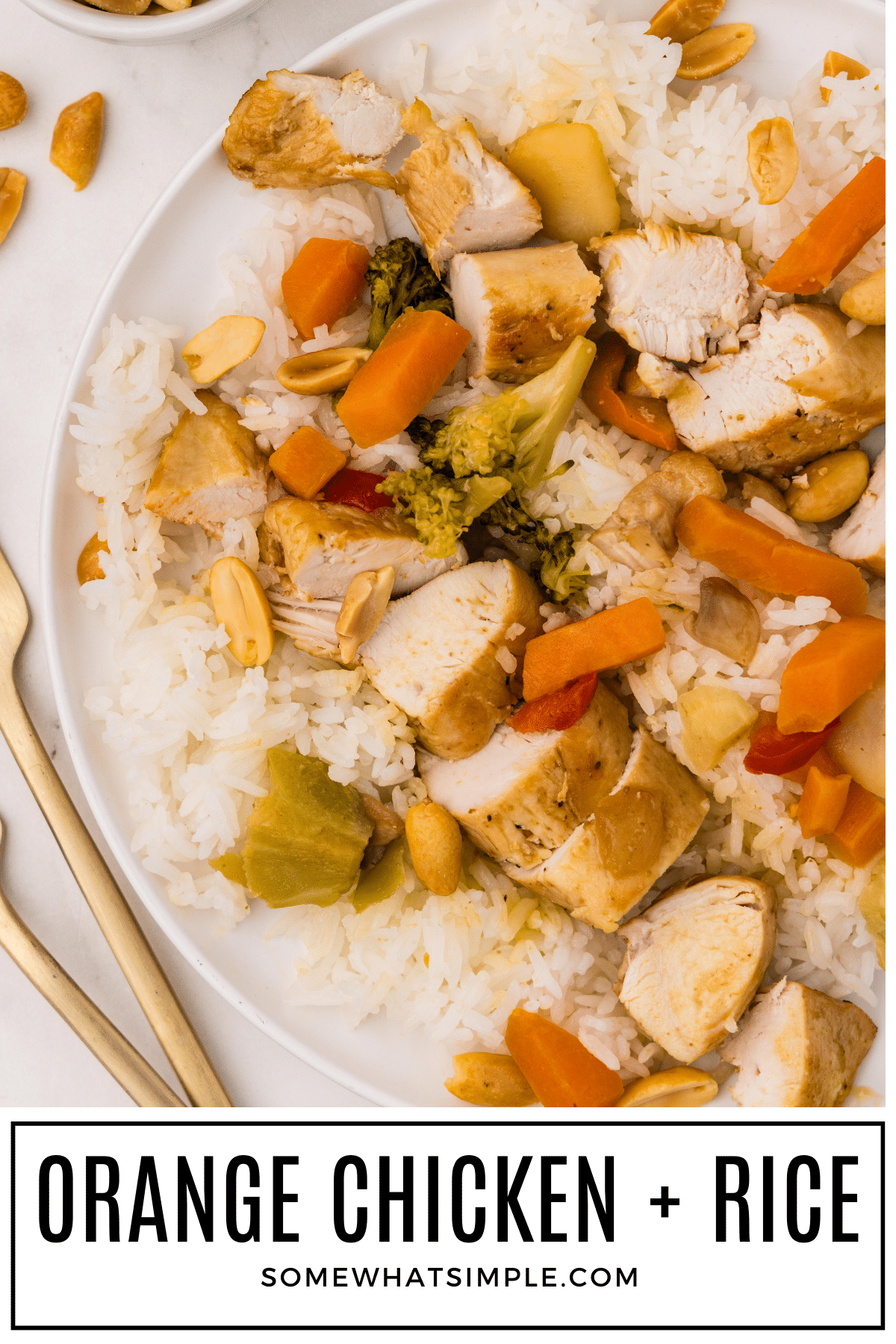 Orange Chicken Rice Bowls are packed with flavor and loaded with vegetables. A family favorite that’s ready in under 30 minutes. via @somewhatsimple