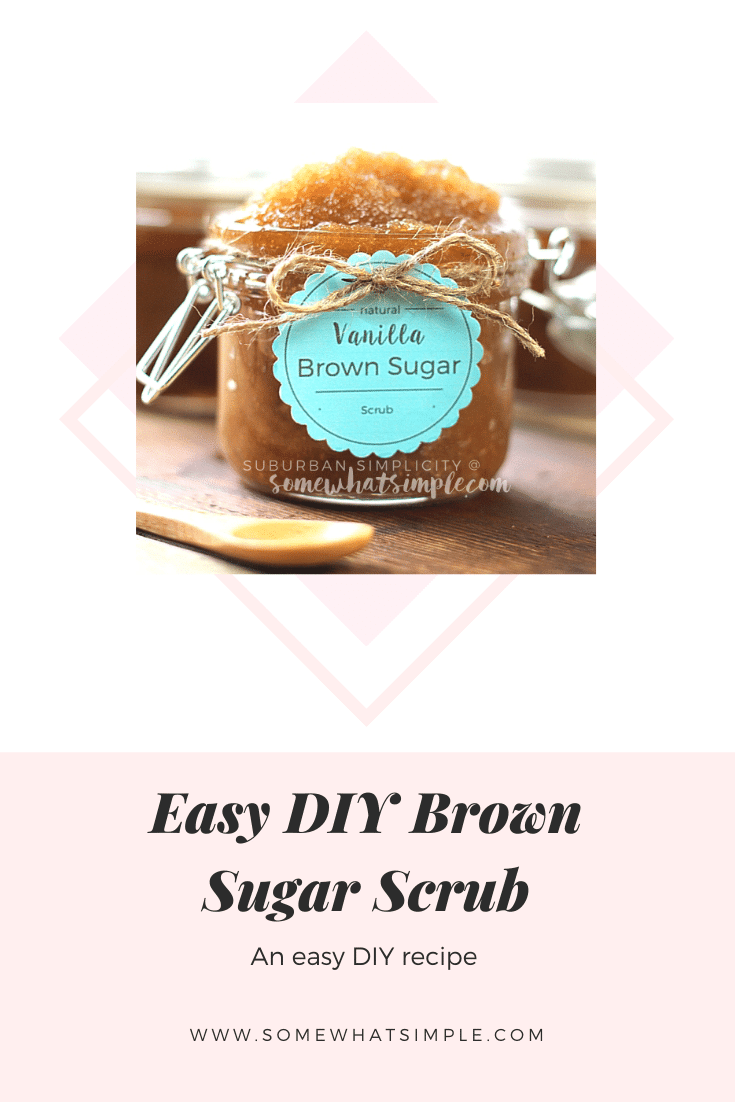 Vanilla Brown Sugar Scrub smells good enough to eat and it's super easy to make! This DIY beauty scrub will help you get silky smooth skin for the cost of just a few pennies. via @somewhatsimple