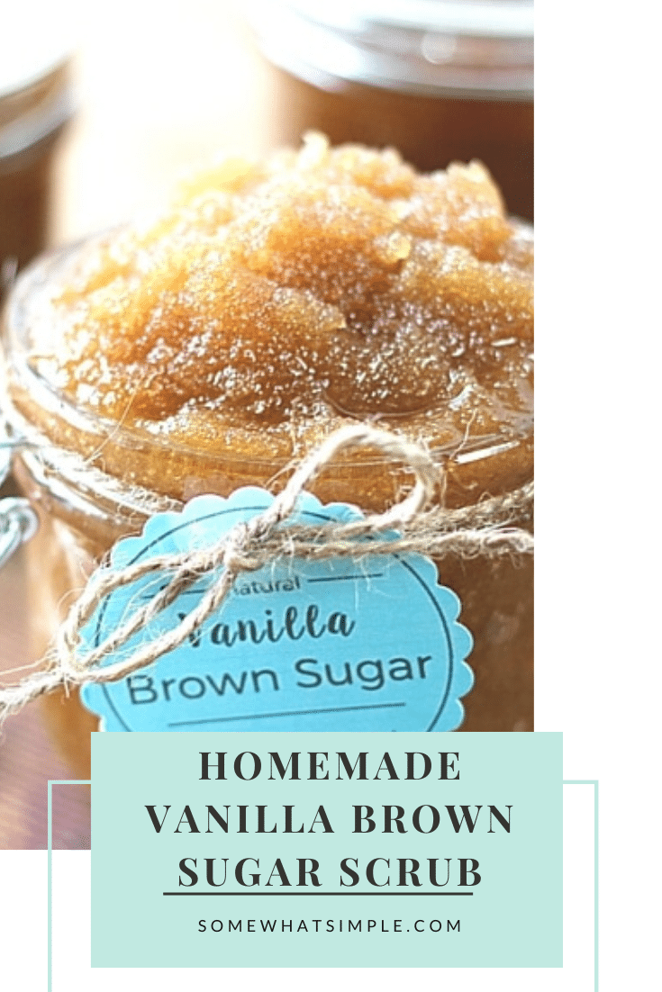 Vanilla Brown Sugar Scrub smells good enough to eat and it's super easy to make! This DIY beauty scrub will help you get silky smooth skin for the cost of just a few pennies. via @somewhatsimple