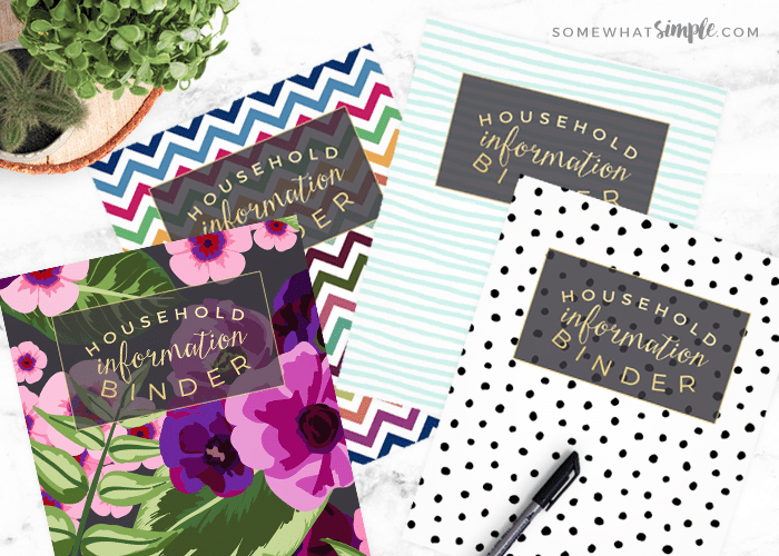 home organizing information binder covers printable pack