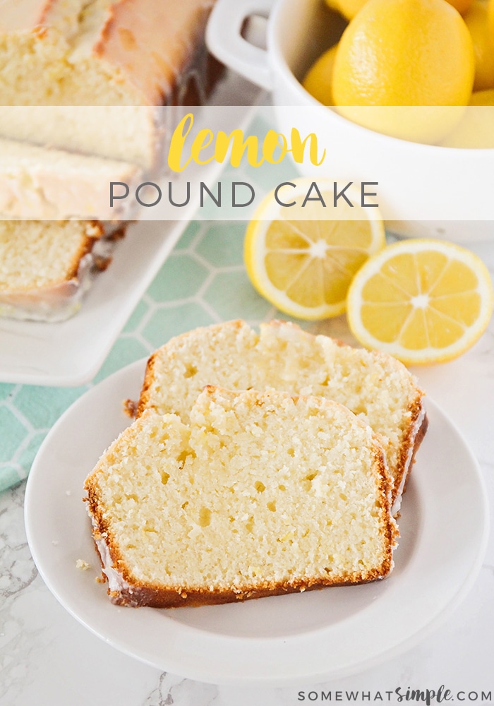 This delightfully sweet and tart lemon pound cake recipe is the perfect dessert for spring! It's easy to make and is bursting with fresh lemon flavor. This sweet lemon dessert will quickly become your favorite! #lemonpoundcake #lemonpoundcakerecipe #lemonpoundcakewithglaze #moistlemonpoundcakerecipe #easylemonpoundcake via @somewhatsimple