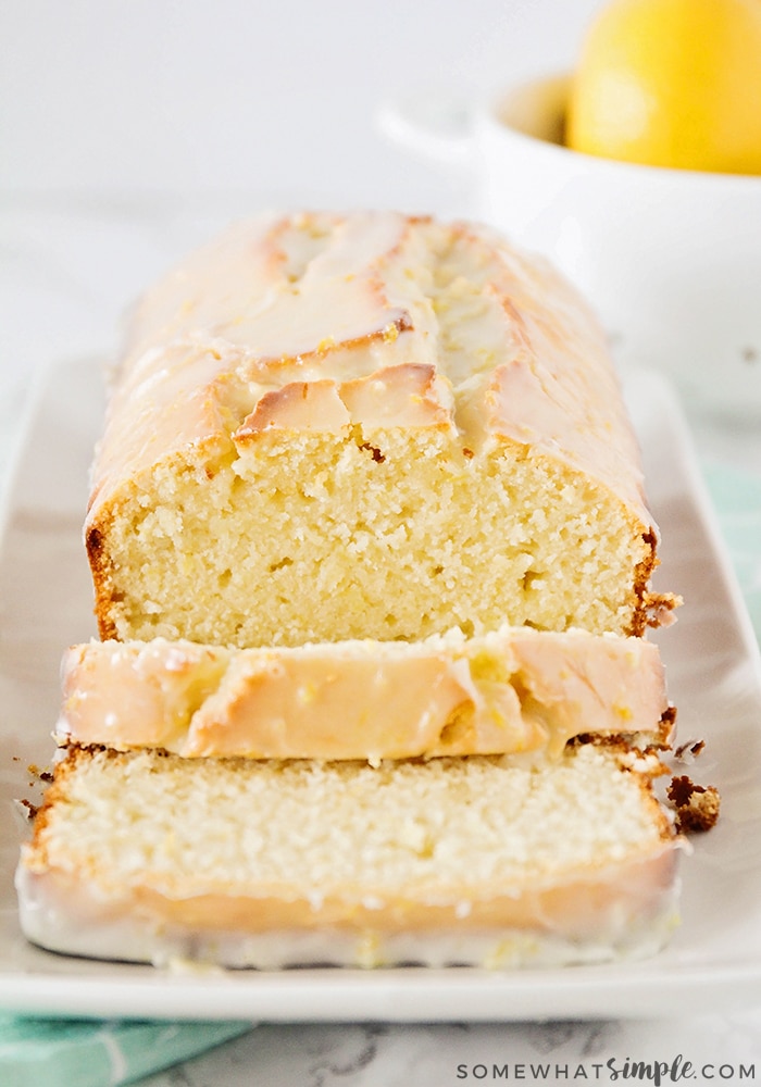 lemon pound cake with a glaze on top