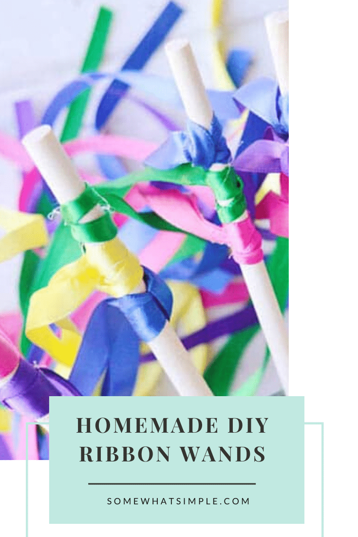 These DIY ribbon wands are so easy to make, they're ready in just 5 minutes. All you need are a couple simple materials and they'll be ready to use at home, for dance, a wedding or any other fun occasion. Here is a simple and easy tutorial on how to make ribbon wands that your kids will love! #ribbonwands, #howtomakeribbonwands #ribbonwandsforkids #streamerwands #DIYdanceribbonwand #weddingribbonwands via @somewhatsimple