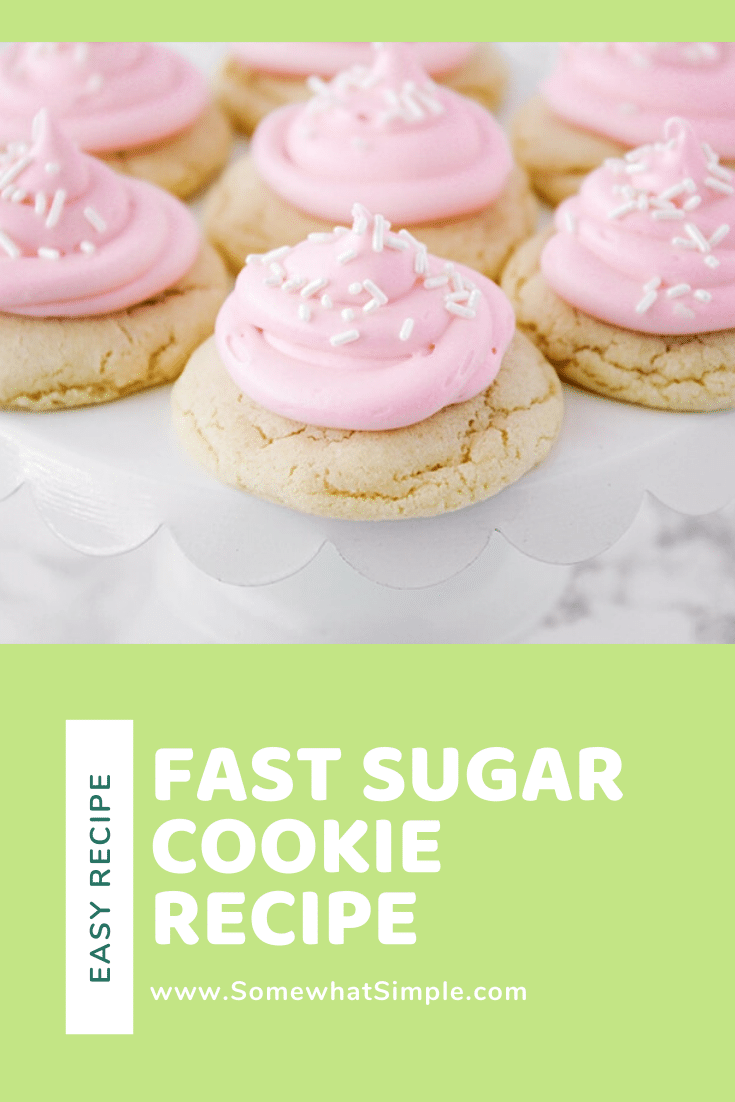 These easy sugar cookies are a favorite in our home! A no-chill recipe made with simple ingredients that comes together quickly! They're so easy, they only take 10 minutes from start to finish. #sugarcookiesfrosting #easysugarcookierecipe #10minutesugarcookies #bestsugarcookierecipe #nochillsugarcookies via @somewhatsimple