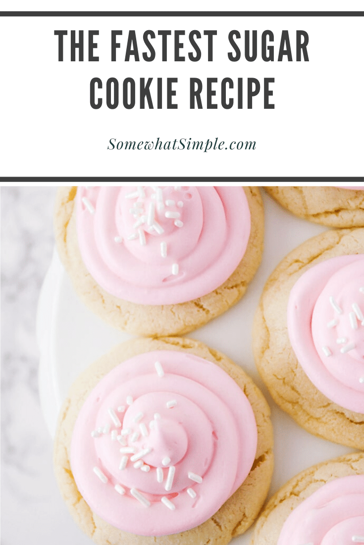 These easy sugar cookies are a favorite in our home! A no-chill recipe made with simple ingredients that comes together quickly! They're so easy, they only take 10 minutes from start to finish. #sugarcookiesfrosting #easysugarcookierecipe #10minutesugarcookies #bestsugarcookierecipe #nochillsugarcookies via @somewhatsimple