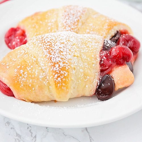 Chocolate Cherry Croissants (3 Ingredients) Somewhat Simple