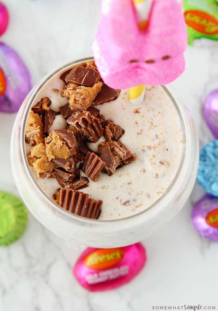 a milkshake made with Easter candy