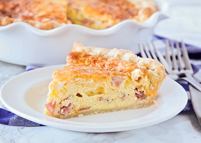 a slice of Ham and Cheese Quiche