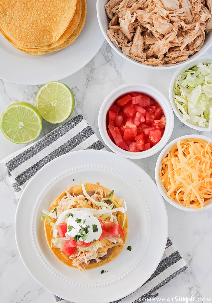 ingredients for making chicken tostadas