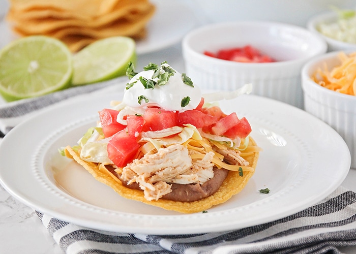 a Honey and Lime Chicken tostada