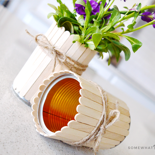 Popsicle Stick Flower Pots Tutorial From Somewhat Simple