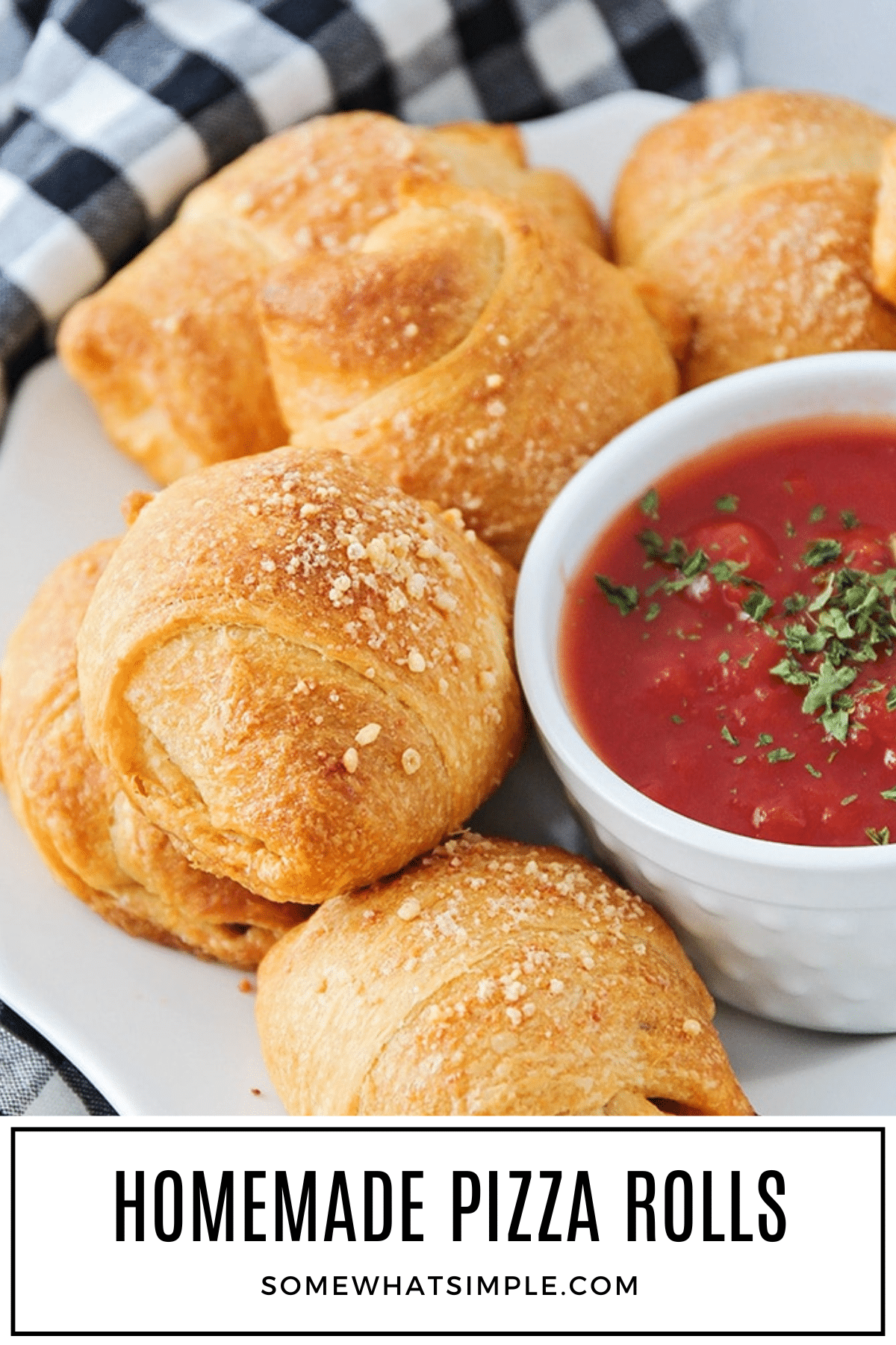 These pizza rolls are a tasty way to get the kids involved in making dinner! They are super simple to create, plus they are easy to adapt for the pickiest of eaters! via @somewhatsimple