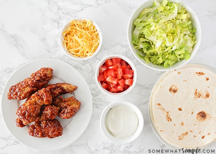 bbq chicken and other taco toppings