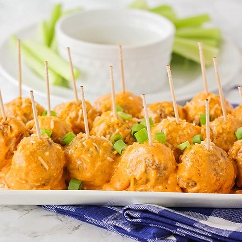 Buffalo Chicken Meatballs Slow Cooker Recipe Somewhat Simple