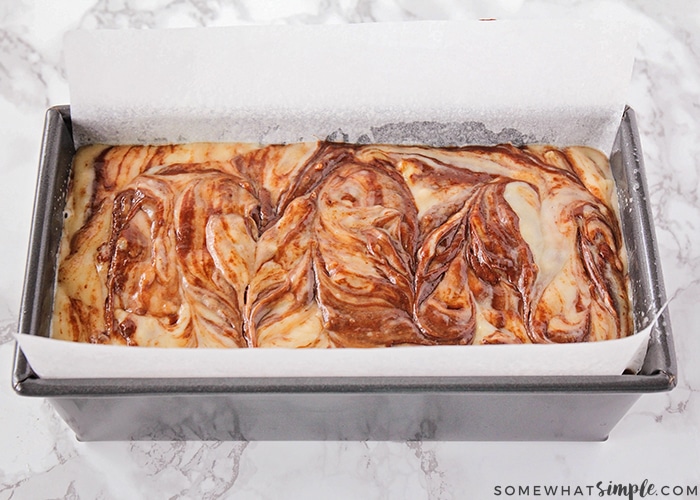 a baking tray filled with batter to make the best chocolate banana bread