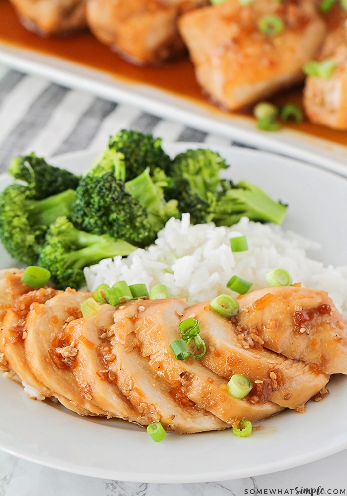 slices of teriyaki chicken