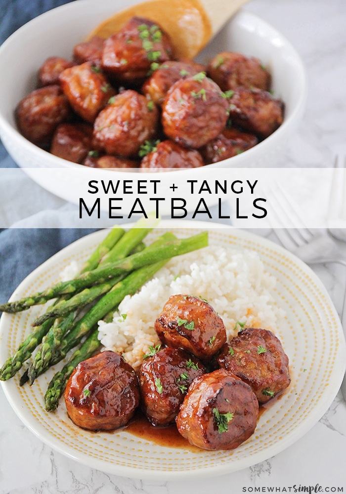 Looking for a delicious dinner for your family, or an easy party food? These Sweet and Sour Meatballs are for YOU! This is the BEST crock pot meatballs recipe! #easyrecipe #crockpot #crockpotrecipes #easydinner #sweetandsourmeatballs #crockpotmeatballs via @somewhatsimple