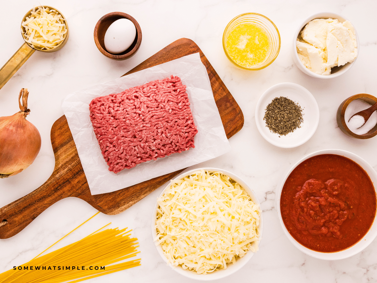 ingredients to make Baked Spaghetti