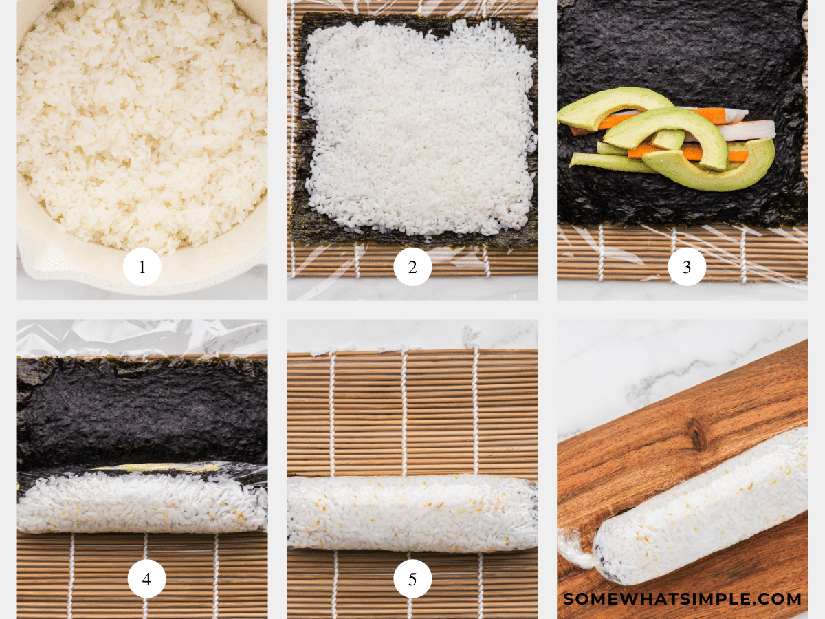 directions on how to make california rolls