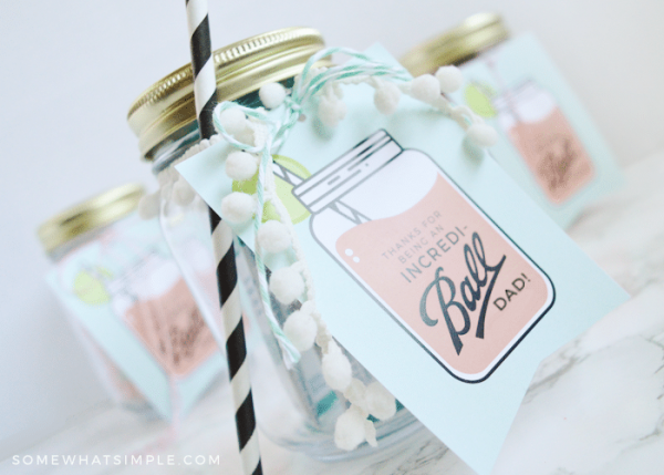 Father's Day Mason Jar Gift Tags (FREE) | from Somewhat Simple